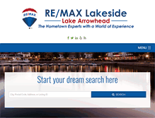 Tablet Screenshot of lakearrowheadremax.com